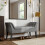 Grey Velvet Tufted Bed Bench 1