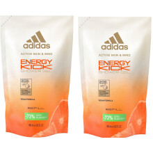 X2 Adidas Men Energy Kick Shower Gel 400ml Refill