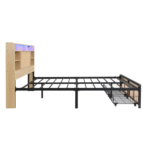 4ft6 double bed 135×190cm Storage compartments in the headboard