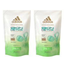 X2 Adidas Women Skin Detox Shower Gel 400ml Refill
