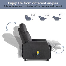 ELECTRIC RECLINER ARMCHAIR 6 POINT HEATED MASSAGE RECLINER CHAIR SOFA
