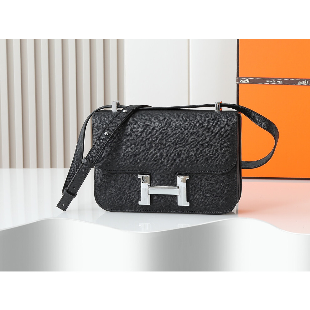 Xhrain Hermès Constance 23 Epsom Silver Hardware Bag M881689 Black