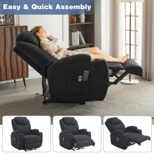 Electric Recliner Chair Massage Heating PU Armchair Sofa w/ Cup Holder