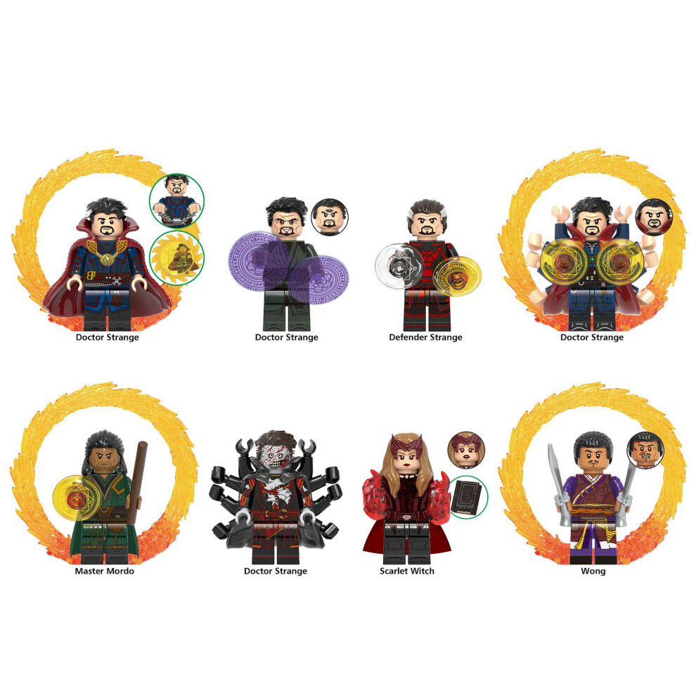 Bonxaif 8Pcs Marvel Doctor Strange Defender Strange Toy Action Minifigures Fit Lego