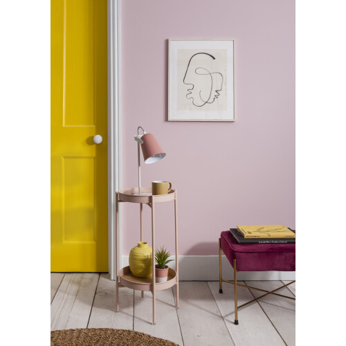 Noa and Nani Flora Round Small Metal Side Table End Occasional Table in Pink 2