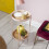 Noa and Nani Flora Round Small Metal Side Table End Occasional Table in Pink 1
