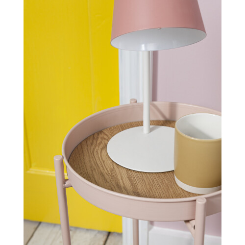 Noa and Nani Flora Round Small Metal Side Table End Occasional Table in Pink 1