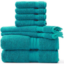 (Teal/Turquoise) 8 Piece Luxury Towel Bale Set 100% Egyptian Cotton - Bath Towels, Hand Towels & Face Cloths