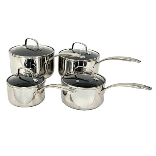 Stoven Hextra 4 Piece Saucepan Set with Milk Pan