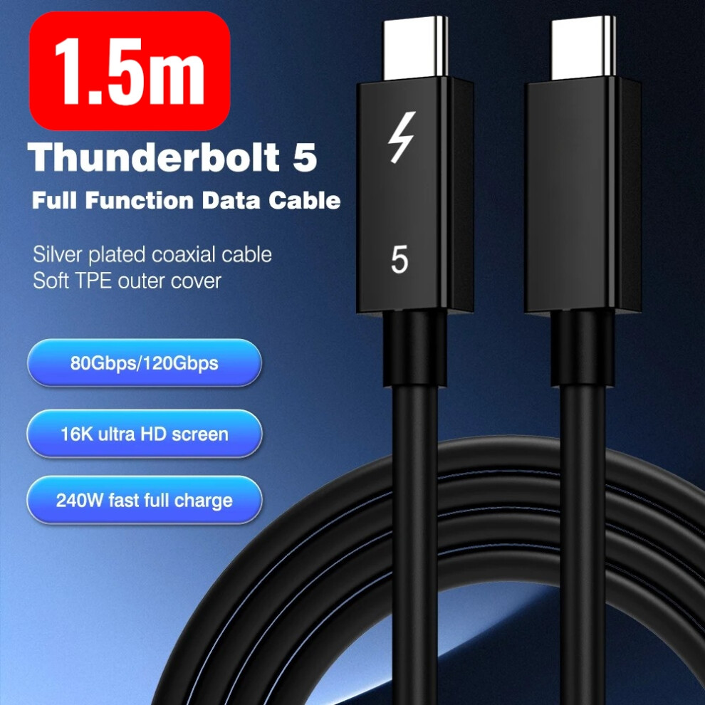 Thunderbolt 5 80Gbps 240W 16K Usb-C Cable 1.5M 674026158221