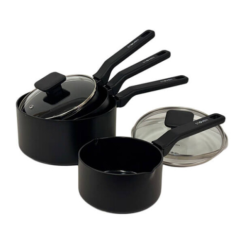 Stoven Noir 4 Piece Saucepan Set with Milk Pan 2