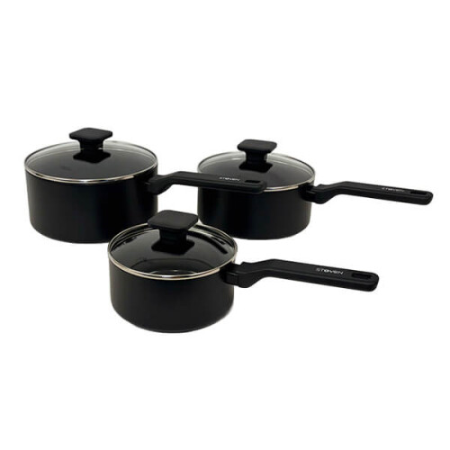 Stoven Noir 3 Piece Saucepan Set 1