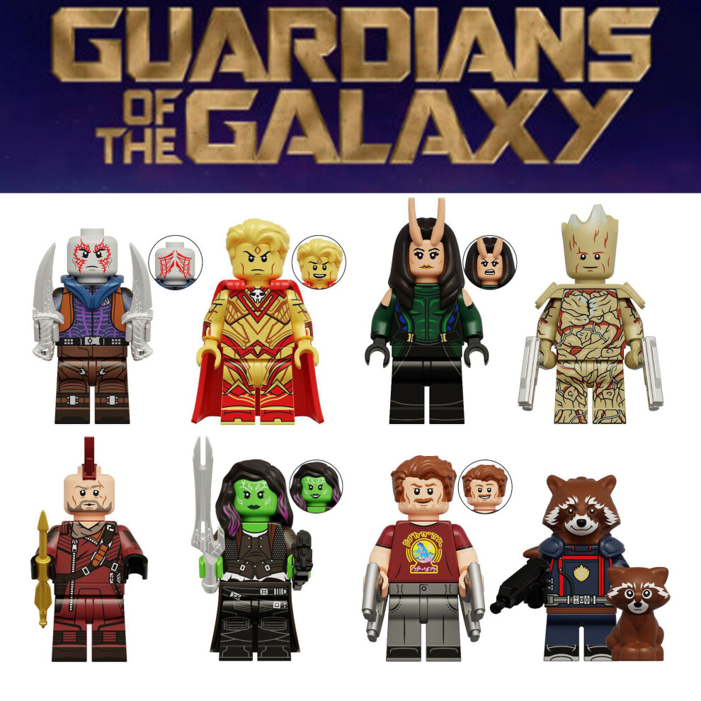 Bonxaif 8Pcs Guardians Of The Galaxy Minifigures Toys Building Blocks Fit Lego