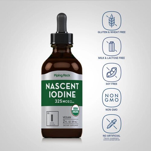 Nascent Iodine (Organic), 325 mcg  (59 mL) Dropper 1