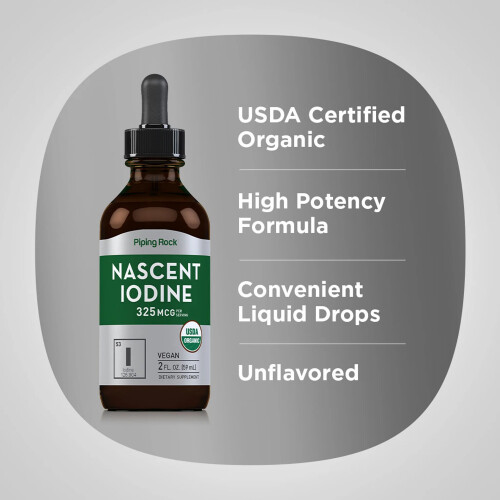 Nascent Iodine (Organic), 325 mcg  (59 mL) Dropper 2