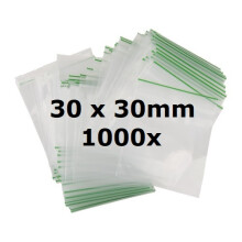 1000 X 30 x 30mm Heavy Duty Small Tiny Poly Plastic Sealy Grip Zip Lock Zipper Seal Gummy Bags Baggies BAGGYS (CPUK Exclusive)