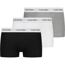 (L) Calvin Klein Men's 3 Pack Low Rise Boxer Trunks Classic Fit-B/W/G- L