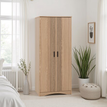 Tessa 2 Door 1 Drawer Wardrobe Natural Oak Effect