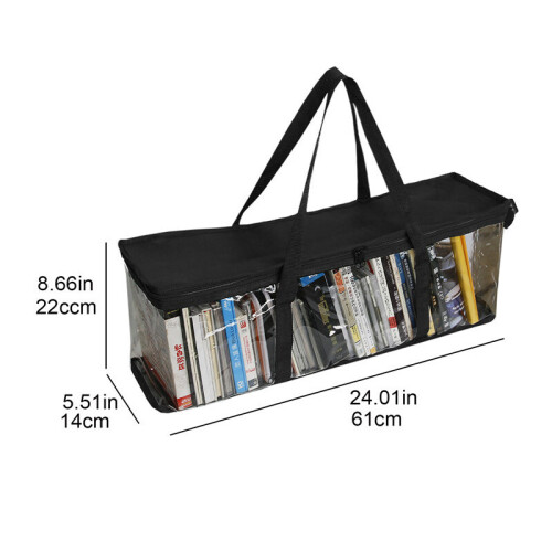Waterproof Clear Storage Bag Organizer for DVD CD Book Bookshelf 2