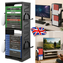 Universal Game Storage Tower Vertical Stand Holds 24 Discs for PS5 PS4 Xbox