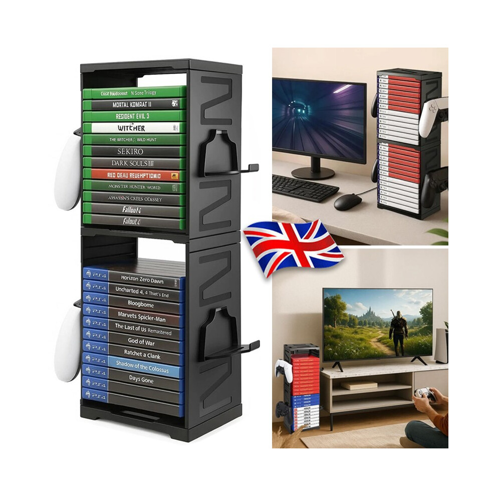 Universal Game Storage Tower Vertical Stand Holds 24 Discs For Ps5 Ps4 Xbox 703052545733