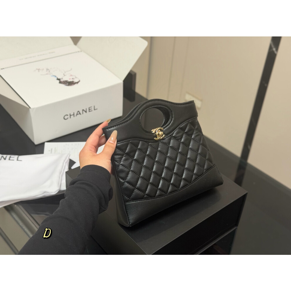 Xhrain Chanel 31 Mini Shopping Bag Lambskin Chain 23Cm Black