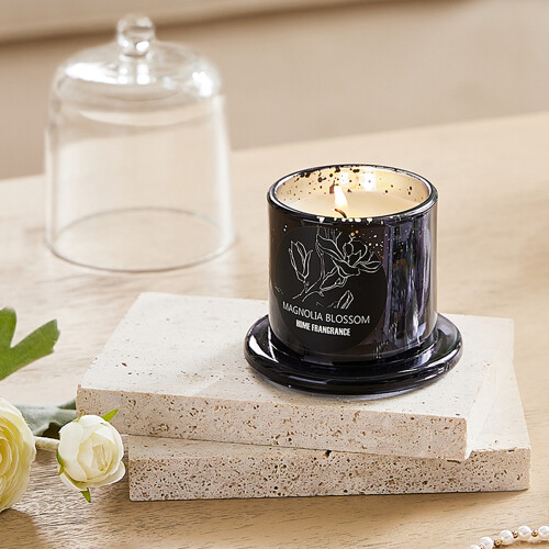 (Starry Sky Magnolia) Vegetable Wax Scented Candle - Clear Bell Jar Glass, Perfect Mother's Day Gift for Mom