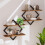 2Tiered Floating Wall Mounted Display Shelf Wooden Shelves Black Frame 1