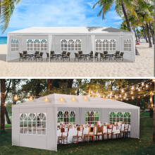 3*9m Gazebo With 5 Side Panels Marquee Canopy Garden Patio Tent