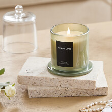 (Lime Basil and Citrus) Smokeless Refreshing Soy Wax Scented Candle - Thoughtful Mother's Day Present for Cozy Home Ambiance