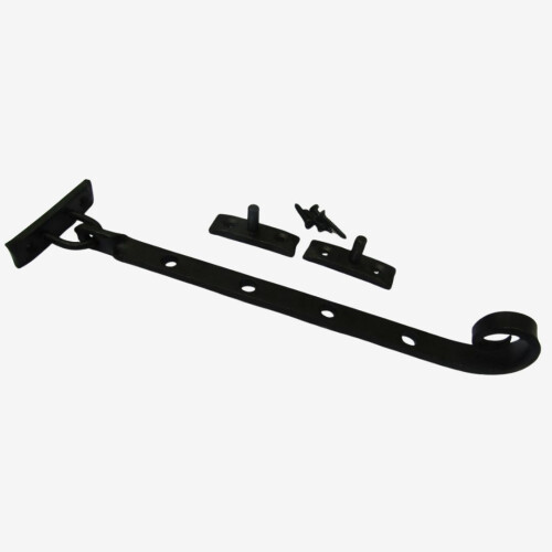 Black Antique Curly Casement Stay Arm 10" 1