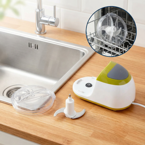 Mini Food Chopper 150ml Compact Vegetable Blender, Removable bowl Simple one-button operation 2