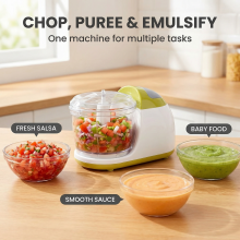 Mini Food Chopper 150ml Compact Vegetable Blender, Removable bowl Simple one-button operation