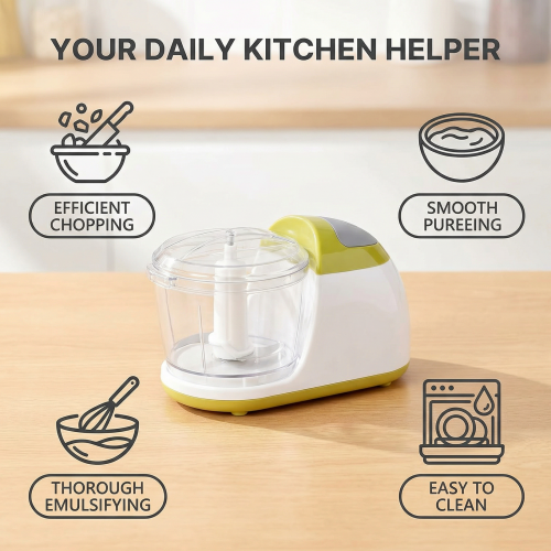 Mini Food Chopper 150ml Compact Vegetable Blender, Removable bowl Simple one-button operation 1