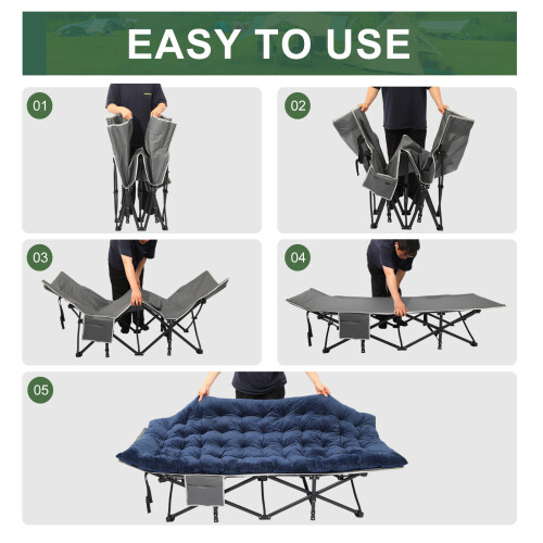 Portable Folding Bed with Mattress for Camping 2