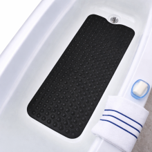 (Black 38 x 70 cm ) Non Slip Bath Shower Mats Anti-Bacterial Bathtub Mat