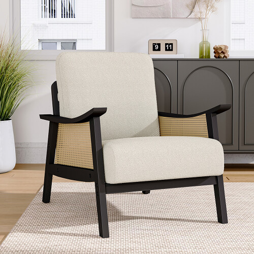 Modern Teddy Fleece Upholstered Accent Armchair