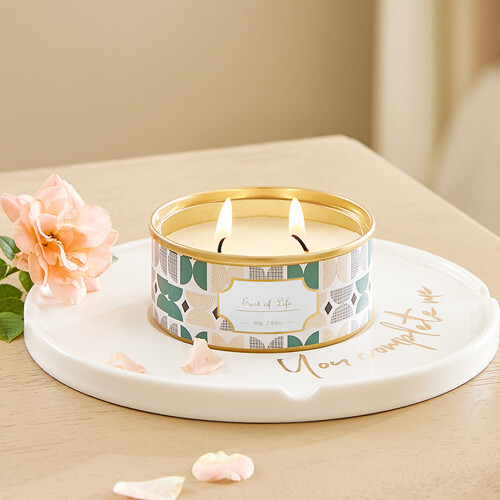 Living And Home Soy Wax Tin Scented Candle, Plum Blossom