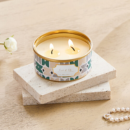 Living And Home Soy Wax Tin Scented Candle, Plum Blossom 1