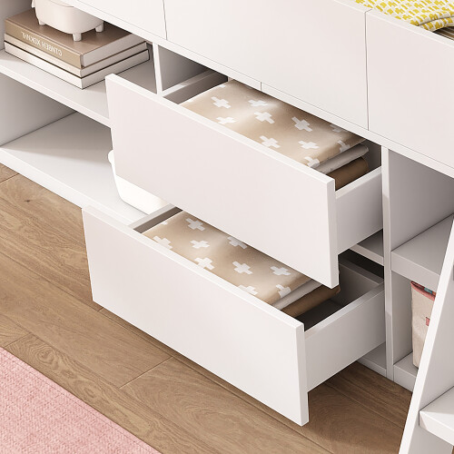 3ft Single Children's White Wooden Bed 2