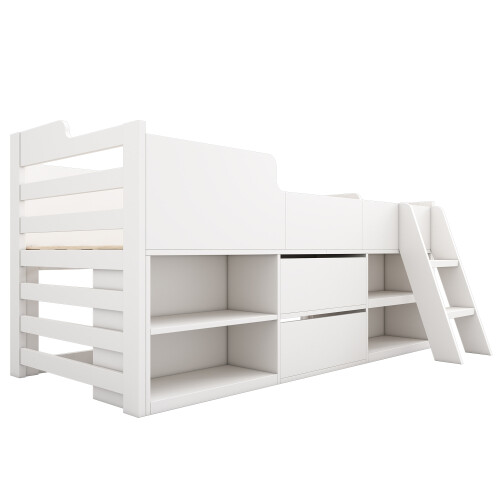 3ft Single Children's White Wooden Bed