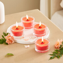 6Pcs Vegetable Wax Scented Candle Set, Red