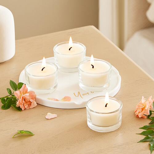 Living And Home 6Pcs Vegetable Wax Scented Candle Set, White