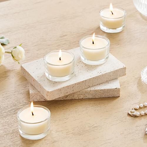 Living And Home 6Pcs Vegetable Wax Scented Candle Set, White 1