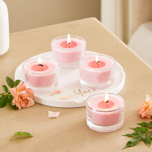 6Pcs Vegetable Wax Scented Candle Set, Pink