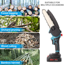 8" Electric Mini Chainsaw Cordless Handheld Chain Saw Wood Cutter 21V Battery