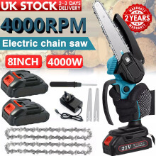 8-Inch Cordless Chainsaw 2 Batteries 21V Li-ion Battery+Charger