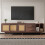 TV Stand Cabient with 2 Drawers, Sliding doors with rattan design 9