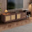 TV Stand Cabient with 2 Drawers, Sliding doors with rattan design 12