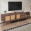 TV Stand Cabient with 2 Drawers, Sliding doors with rattan design 13